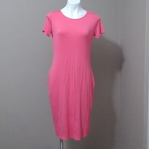 Beeson River salmon midi T-shirt dress W/ Pockets!
